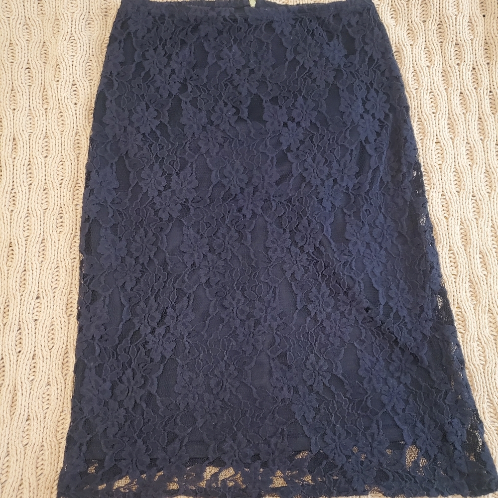 Black Lace Pencil Skirt